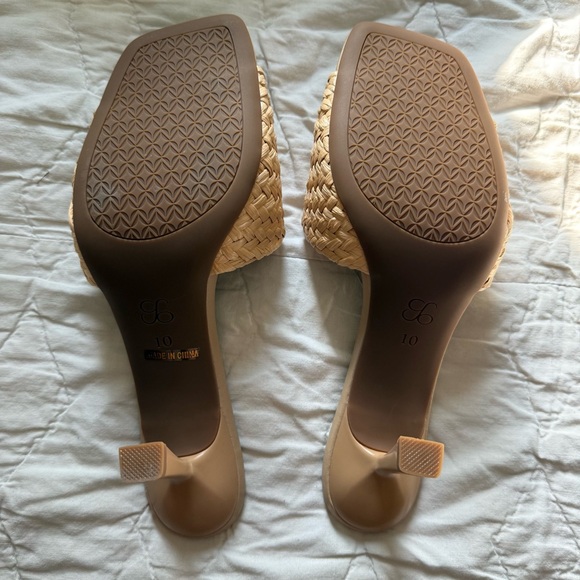 Cosy Island NWT Women’s Natural Ease Raffia Wicker Style Heeled Sandals - Picture 5 of 8